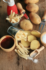 French fries with fresh potatoes