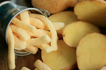 French fries with fresh potatoes