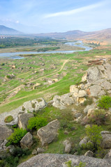 Fototapeta na wymiar View on remains of Uplistsikhe cave complex
