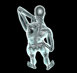 x-ray image man with back pain with clipping path
