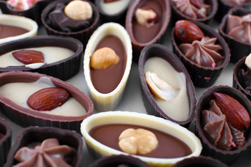 Chocolate sweets closeup