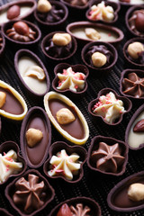 Chocolate sweets closeup
