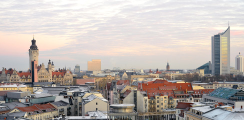 Leipzig, Germany Skyline in the morning