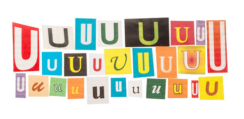 U cut out letters set