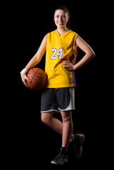 Young girl basketball player