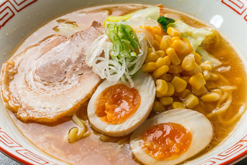 味噌チャーシューラーメン　 miso roasted pork fillet ramen Japan