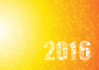 Vector : Abstract triangle on yellow orange background with 2016