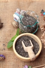 Chia seeds dry for a healthy diet.