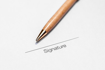 Signing contract, legal system, signature