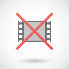 Not allowed icon with a film photogram