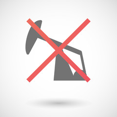 Not allowed icon with a horsehead pump