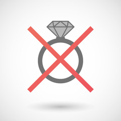 Not allowed icon with an engagement ring