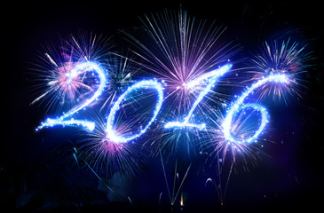 Happy New Year 2016 - Written With Fireworks
