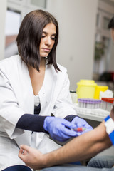 Young woman in the medical laboratory