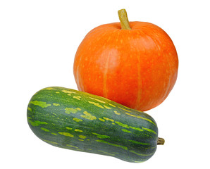  pumpkin orange and green, isolated