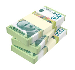 Serbian dinar isolated on white background. Computer generated 3D photo rendering.