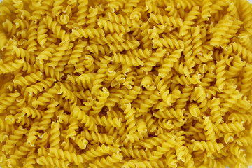 Raw fusilli pasta