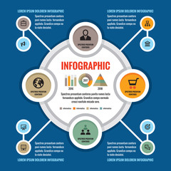 Infographic business concept - creative vector layout with icons. Circles and cycle. Design elements.