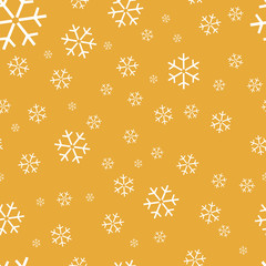 Yellow Background with snowflakes