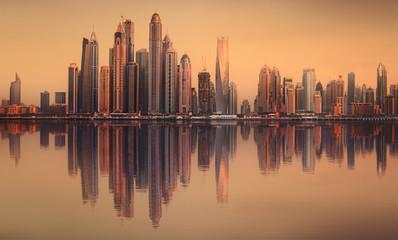 The beauty panorama of Dubai marina. UAE