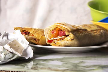 pita bread with vegetables