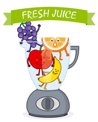 fruit in a blender to make juice