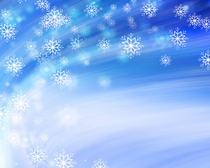 Naklejka na ściany i meble snowflakes and stars descending on background