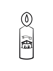 Christmas manger stall candle