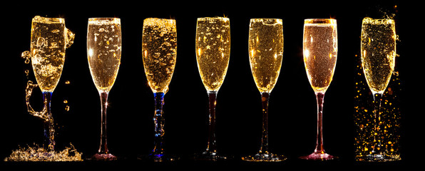 Glasses of champagne collage © Goinyk