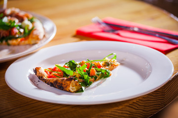 Delicious appetizer on white plate