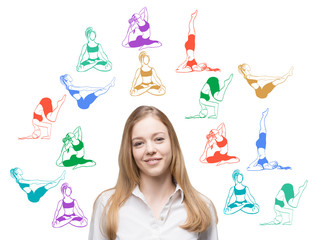 woman thinking about taking up yoga