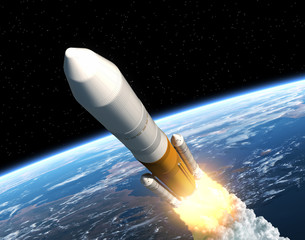 Fototapeta na wymiar Cargo Launch Rocket Launching