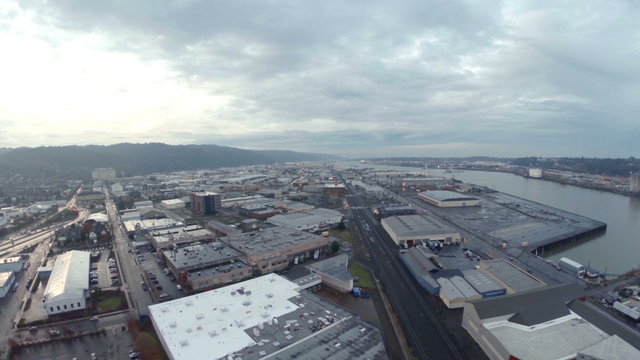 Aerial Oregon Portland
Aerial video of downtown Portland in the NW industrial area.