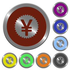Color yen sticker buttons