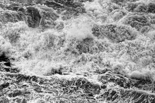 Fototapeta Dynamic black and white waves