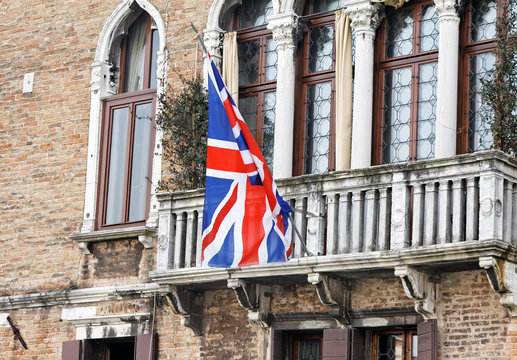 British flag in Venice