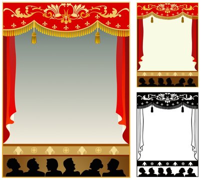 frame of theater curtain with audience