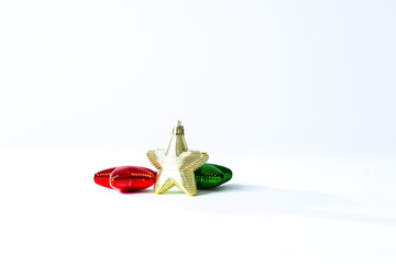 Christmas Ornaments on Bright Background