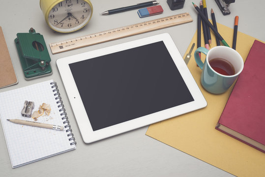 Creative or artistic tablet pc mockup