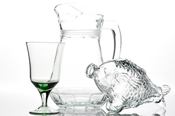 glass composition on white background