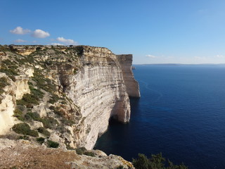 Скалистый обрывистый берег у моря