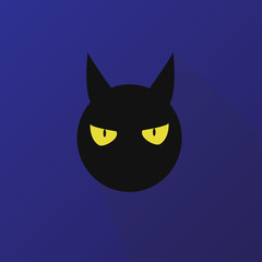 Modern Flat Design Cat Icon Vector Illustration