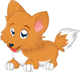 cute puppy lie cartoon
