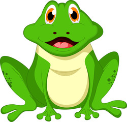 cute frog sitting cartoon