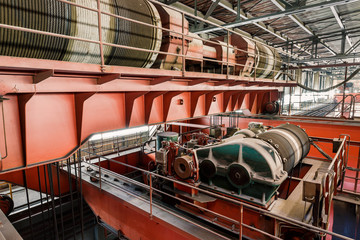 Large industrial crane equipment scene in steel mill