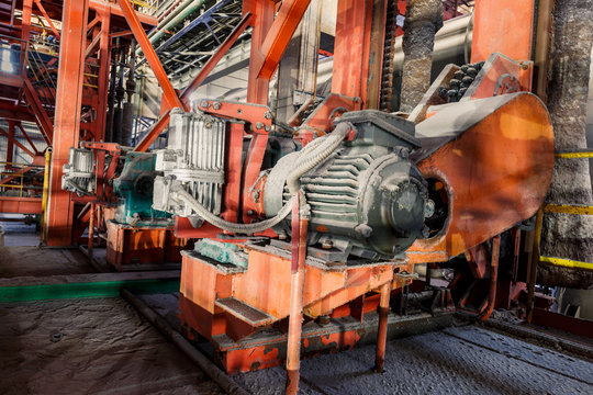 Industrial motor driven equipment scene in steel mill