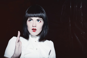 Young woman in the style of the dolls