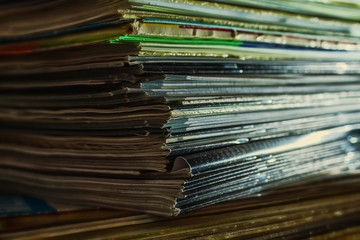 Large stack of magazines