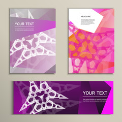 Vector template brochure and banner with abstract triangles