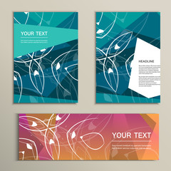 Vector template brochure and banner with abstract triangles
